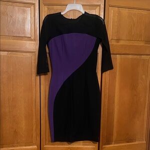 Erin by Erin Fetherston Elegant Black and Purple Women's Dress